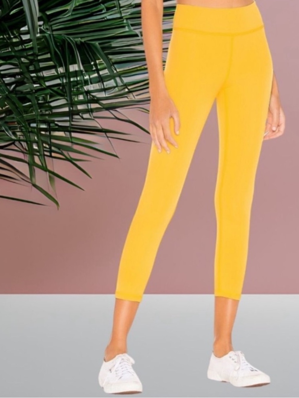 NWT Revolve LOVEWAVE Luka Cropped Leggings Yellow L